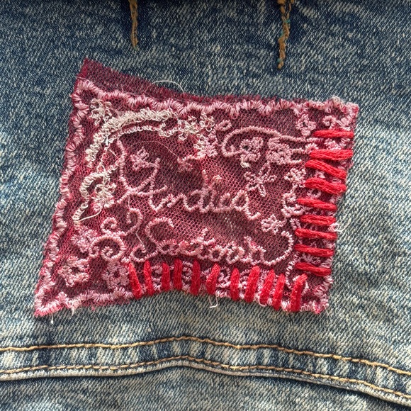 Vintage Antica Sartoria Women’s Denim Jacket Embroidered Unique See Desc!) - Picture 8 of 15